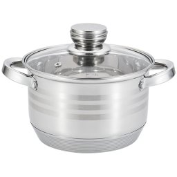 Galya Fazék üvegfedővel 18cm 2,9 literes rozsdamentes KPCS12002/2