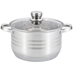 Galya Fazék üvegfedővel 24cm 6,5 literes rozsdamentes KPCS12002/4
