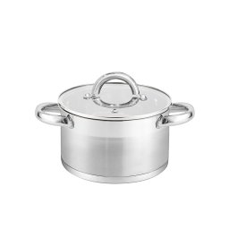 Cook Max Fazék üvegfedővel 18cm 2,6 literes prémium rozsdamentes Silver CKM805S/2