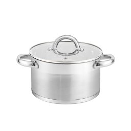Cook Max Fazék üvegfedővel 20cm 3,6 literes prémium rozsdamentes Silver CKM805S/3