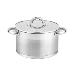 Cook Max Fazék üvegfedővel 24cm 6,1 literes prémium rozsdamentes Silver CKM805S/4