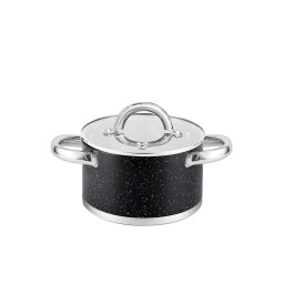 Cook Max Fazék üvegfedővel 16cm 1,9 literes prémium rozsdamentes Black CKM805B/1