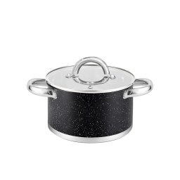 Cook Max Fazék üvegfedővel 18cm 2,6 literes prémium rozsdamentes Black CKM805B/2
