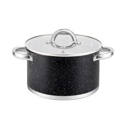 Cook Max Fazék üvegfedővel 24cm 6,1 literes prémium rozsdamentes Black CKM805B/4