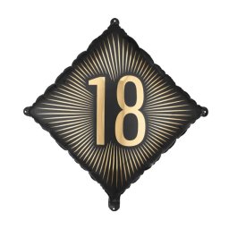18. Évszámos lufi, fólia, fekete, arany számmal