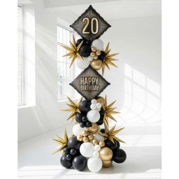 20. Évszámos lufi, fólia, fekete, arany számmal