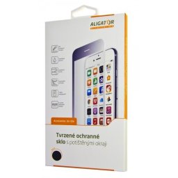 ALIGATOR Védő edzett üveg PRINT fekete, Huawei Y6 2019/Huawei Y6s/Honor 8A, teljes képernyő ragasztás