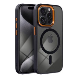 COLOR EDGE MAG COVER MagSafe-kompatibilis tok iPhone 15 - fekete-arany átlátszó