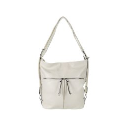 Hátizsákként is hordható fehér női műbőr női válltáska 2in1 Romina bags