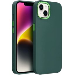 Samsung Galaxy S26 Ultra SM-S948, Szilikon tok, közepesen ütésálló, fémhatású kamera keret, Frame Case, zöld