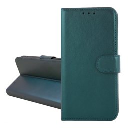 Tok álló, bőr hatású (FLIP, oldalra nyíló, kártyazseb, asztali tartó) SÖTÉTZÖLD Samsung Galaxy S25 (SM-S931)