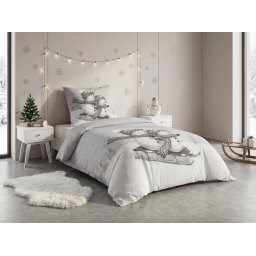 3D ágyneműhuzat Renforcé pamutból FROSTY szürke, 100% pamut Ágyneműhuzat mérete: 80 x 80 cm | 135 x 200 cm