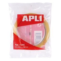 APLI Ragasztószalag, 12 mm x 66 m, APLI "Transparent", átlátszó