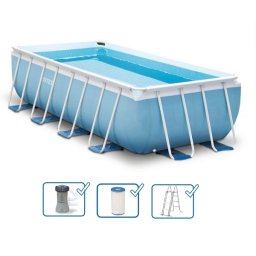 Intex 400x200x100cm fémvázas medence szett 2m3/h vízforgatóval Prism Frame 26788NP