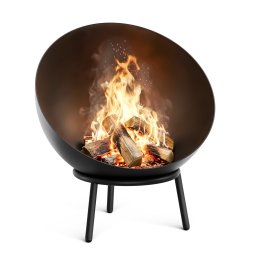 Klarstein Fireball alacsony tűzrakó tál | Rozsdamentes | Döntésbiztos | Masszív | 66 cm | Fekete (-)
