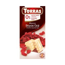 Torras goji bogyós fehércsokoládé hozzáadott cukor nélkül 75g