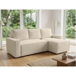 SMART BOUCLE L alakú kihúzható, megfordítható sarokkanapé 232x143 cm, krém Quelle 02