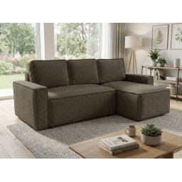 SMART BOUCLE L alakú kihúzható, megfordítható sarokkanapé 232x143 cm, szürkésbarna Quelle 16