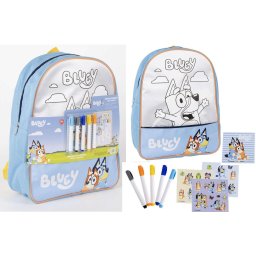 Bluey színezhető egyedi hátizsák, táska 38 cm és rajz szett