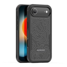 DUX DUCIS SHLD defender szilikon telefonvédő (erős ütésállóság, MagSafe, terep minta) FEKETE Apple iPhone Air