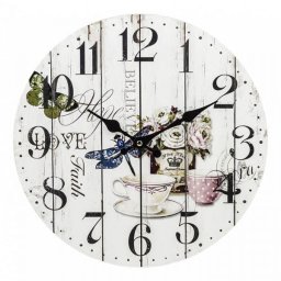 Hangulatos falióra - 34 cm - csésze/szitakötő/rózsa csokor