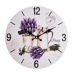 Levendulás falióra - MDF fa - 34 cm