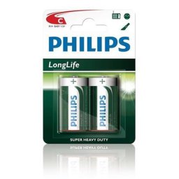 Philips C LongLife cink-klorid akkumulátorok - 2db, buborékcsomagolásban
