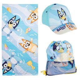 Bluey tornazsák uszodai táska, baseball sapka, törölköző szett/3db