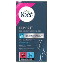 Veet Expert - használatra kész gyantaszalagok - száraz bőrre (12 db)