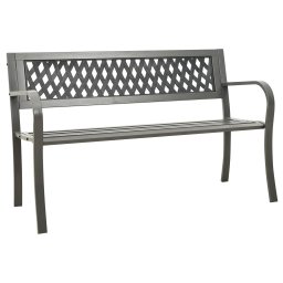 vidaXL szürke kerti acélpad 125 cm