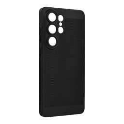 Műanyag telefonvédő (légáteresztő, lyukacsos, kameravédő) FEKETE Samsung Galaxy S26 Ultra (SM-S948)