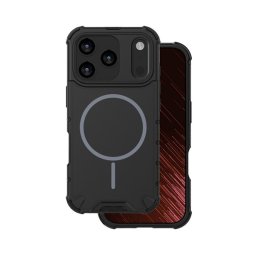 Defender műanyag telefonvédő (ütésállóság, légpárnás sarok, matt, szilikon belső, MagSafe) FEKETE Apple iPhone 17 Pro