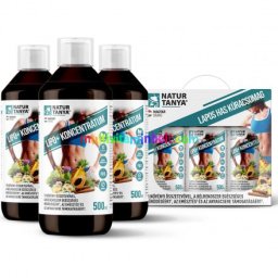 Lipo+ lapos has kúra, 3x500 ml, Béltisztító-bélflóra építő gyógynövény koncentrátum, prebiotikus rosttal