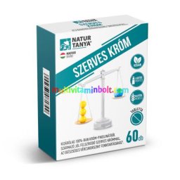 Szerves Króm 60 db tabletta, 200 mcg szerves króm, króm-pikolinátból, 2 havi adag - Natur Tanya