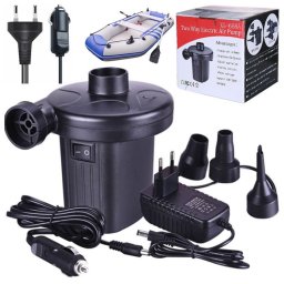 Elektromos pumpa matracokhoz, 240/12 V hálózatról + szivargyújtóról működtethető, 400l/perc