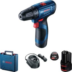 BOSCH GSR 120-LI, akkus fúrócsavarozó, 0 - 400 / 0 - 1500 rpm, 8 mm, 2x akkumulátor GBA 12V 2.0Ah