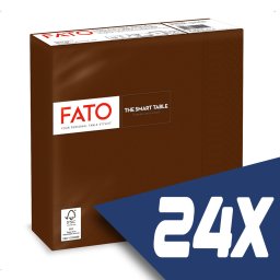 Fato Szalvéta 33x33cm csokoládébarna 2 rétegű 50 lap/csomag (24 csomag)