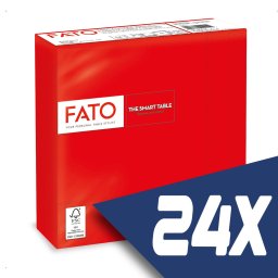 Fato Szalvéta 33x33cm piros 2 rétegű 50 lap/csomag (24 csomag)