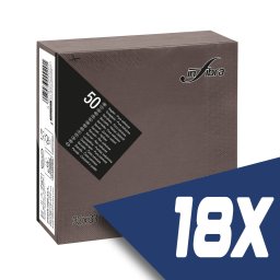 Infibra szalvéta 33x33cm csokoládébarna 2 rétegű 50 lap/csomag (18 csomag)