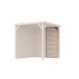 Karibu Cubeco pavilon lécezett oldalpanel / természetes fa fél oldalfal, 106,5 × 228,5 cm