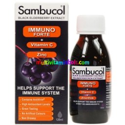 Sambucol Fekete Bodza szirup Forte, 120 ml, megfázás enyhítése, immunerősítés