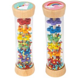 Hengeres színes csörgő - Unikornis és szivárvány esőbot B