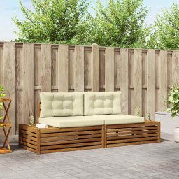 vidaXL Kültéri kanapé szett párnával Természetes és krémszínű