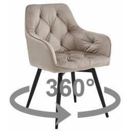 JORK360 VELVET bézs forgó étkezőszék