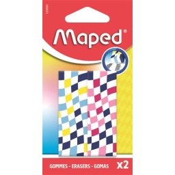 MAPED Radír, kockamintás, MAPED ,,Checkerboards", vegyes minták, 2 db