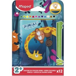 MAPED Színes ceruza készlet, fém perselyben, MAPED ,,Jungle Fever Infinity Kidy", 12 különböző szín