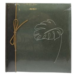 Bőrhatású fotóalbum - zöld leveles - 200 db 10x15 cm