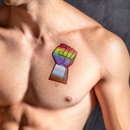 Ephemeral Tattoo GAY FORCE - idtlen tetovls 10 x 15 cm