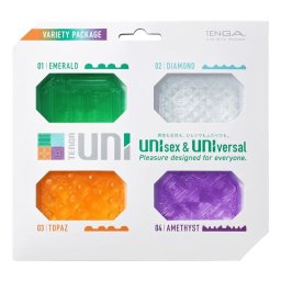 Tenga - UNI uniszex 2in1 maszturbátor és csiklóizgató szett (4 darabos készlet)