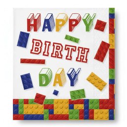 Szalvéta Happy Birthday Építő kockák 20 db-os 33x33 cm